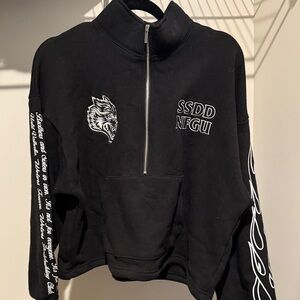 Darc Sport Black Graphic Half-Zip Hoodie